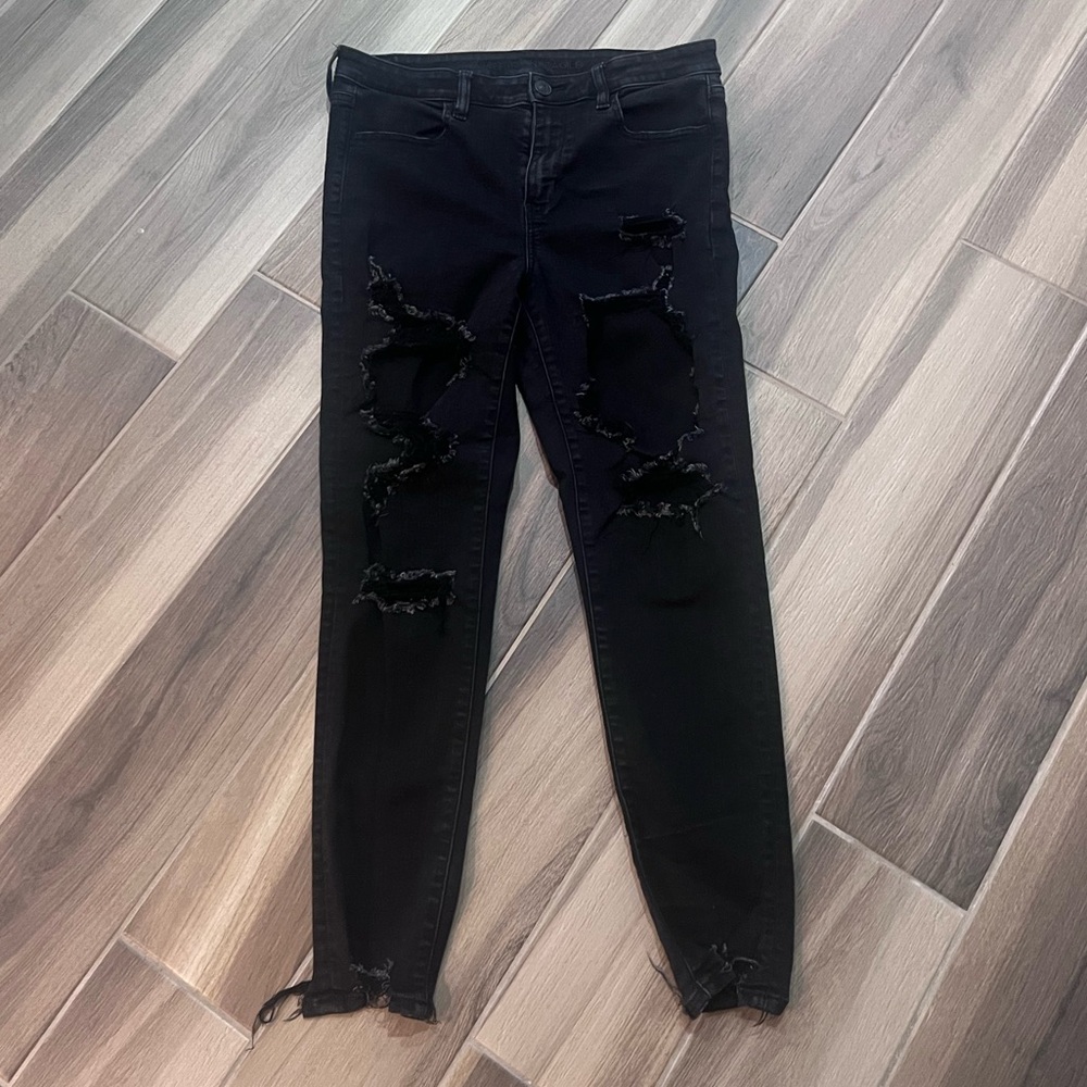 Black ripped American Eagle jeans